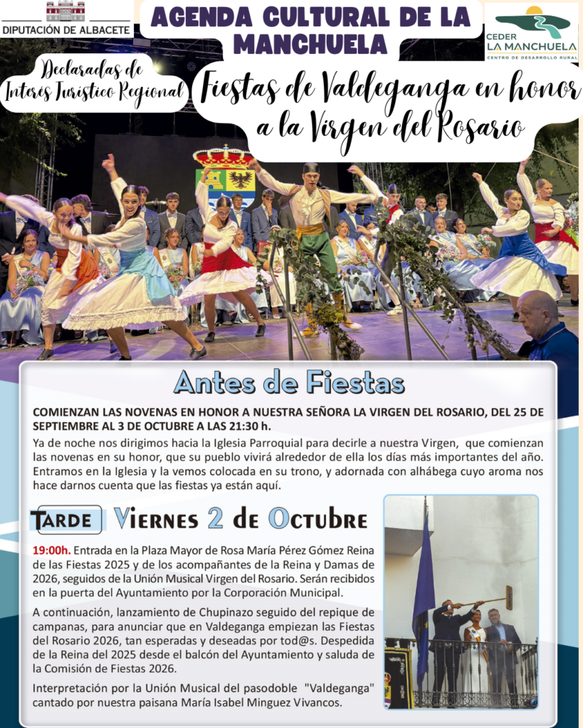 Imagen del evento: 2 Y 3 DE OCTUBRE AGENDA CULTURAL · LA MANCHUELA