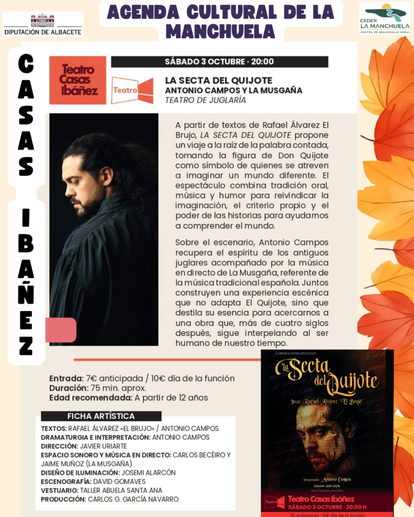 Imagen del evento: 2 Y 3 DE OCTUBRE AGENDA CULTURAL · LA MANCHUELA