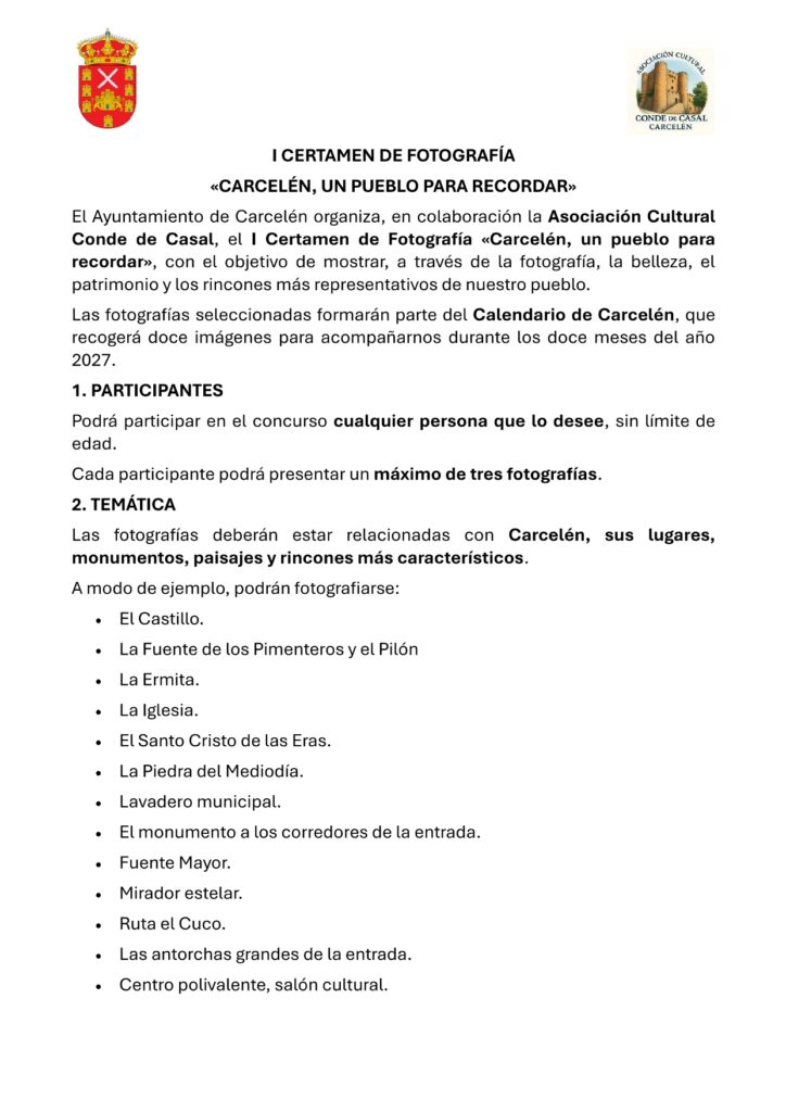 Imagen del evento: I Certamen de Fotografía “Carcelén, un pueblo para recordar”