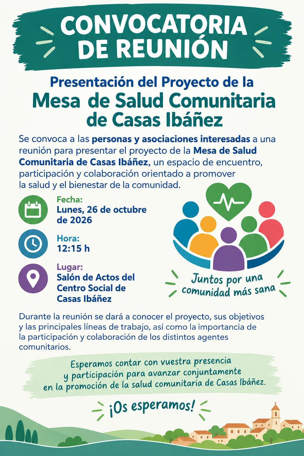 Imagen del evento: Presentación de la Mesa de Salud Comunitaria de Casas Ibáñez