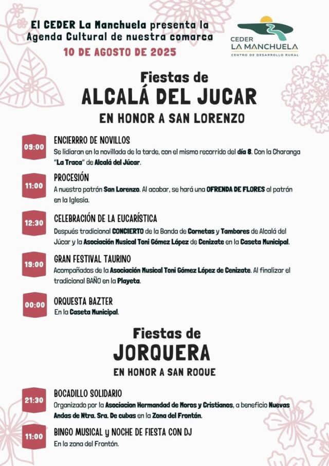 📅 Disfruta los eventos de este fin de semana en nuestra comarca
🔥 Tradición, música, sabor y alegría en nuestros pueblos.