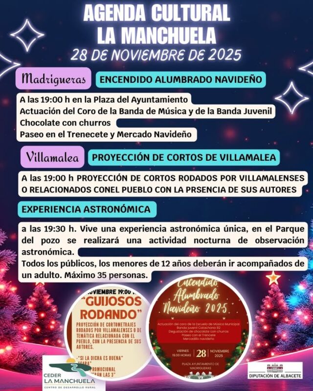 Comienza la Navidad, sigue la cultura en La Manchuela #CEDERLaManchuela  #AgendaCultural #LaManchuelaVive #LaManchuela