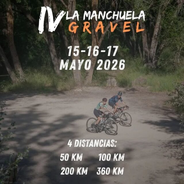 IV EDICIÓN GRAVEL LA MACHUELA
 ¿Estáis preparados para lo que viene?
La Manchuela volverá a convertirse en el epicentro del ciclismo gravel con la IV edición de La Manchuela Gravel, que se celebrará los días 15, 16 y 17 de mayo de 2026.
Un evento único que combina deporte, naturaleza y aventura en un entorno privilegiado como es nuestra comarca.
 4 distancias para todos los niveles:
• 50 km
• 100 km
• 200 km
• 360 km

 Plazas limitadas: • 360 km: 50 participantes
• 200 km: 75 participantes
• 100 y 50 km: 300 participantes

Una experiencia que va mucho más allá de una prueba deportiva: paisajes espectaculares, espíritu gravel y emoción en cada kilómetro.

 No te quedes sin tu plaza. ¿Te lo vas a perder?
https://lamanchuelagravel.es/ 
https://www.instagram.com/la_manchuela_gravel/?hl=es 

#LaManchuela #CEDERLaManchuela #LaManchuelaGravel #Deporte #Gravel #TurismoDeportivo #Albacete
