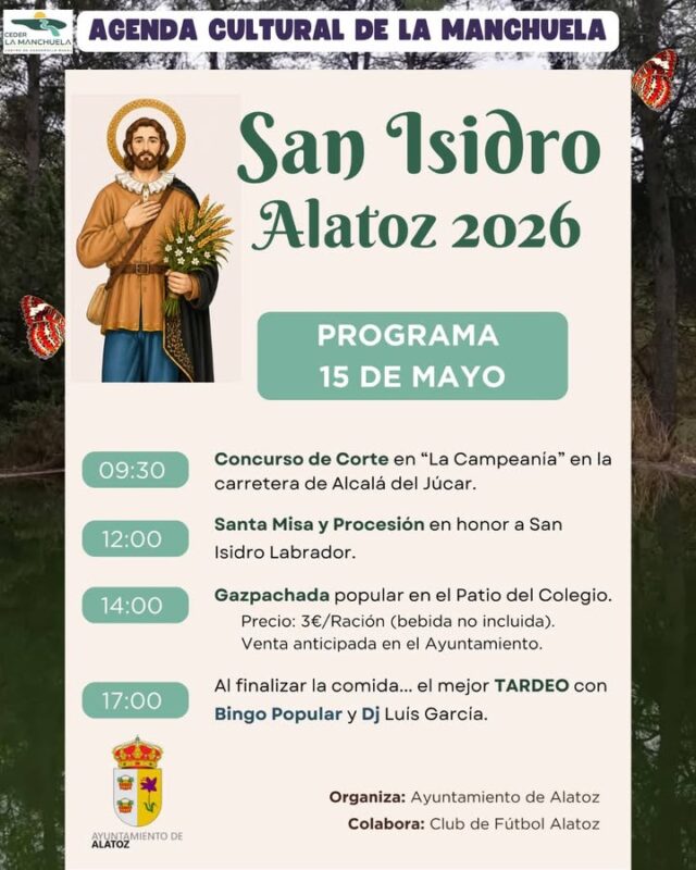 🌾🎉 POR FIN HA LLEGADO SAN ISIDRO 🎉🌾

Mañana es uno de los días más esperados del año en nuestros pueblos ya está aquí ❤️
Nos reunimos para convivir, celebrar y compartir una fiesta que forma parte de nuestras raíces y de nuestra identidad como comarca 🌄

San Isidro es campo, tradición y hermandad. Es el orgullo de nuestra tierra y el homenaje a generaciones de agricultores y agricultoras 👨‍🌾👩‍🌾 que, con esfuerzo y trabajo, han cuidado nuestros campos y han construido el presente de La Manchuela.

Romerías, bendiciones, carrozas, música, comidas populares y encuentros entre vecinos vuelven a llenar de vida nuestros pueblos en un día donde lo más importante es estar juntos ✨

🌿 Hoy celebramos nuestras raíces, nuestra gente y el orgullo de ser rurales

#CEDERLaManchuela #LaManchuela #SanIsidro #Tradición #Agricultura #PueblosVivos #OrgulloRural #FiestasPopulares