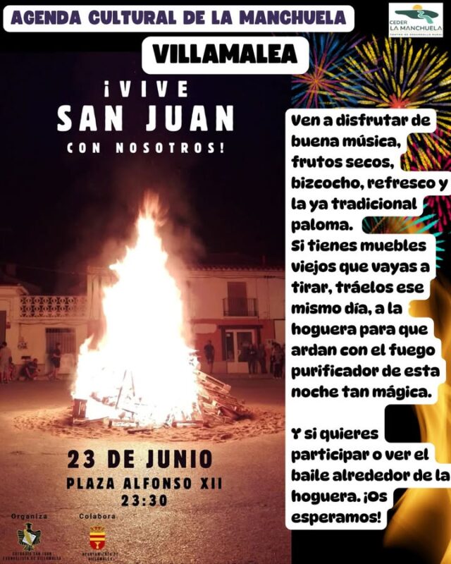 🔥LLEGA LA NOCHE DE SAN JUAN A LA MANCHUELA🔥
Disfruta de esta noche mágica y del fuego purificador de la Noche de San Juan en la comarca de La Manchuela  🎉🎶