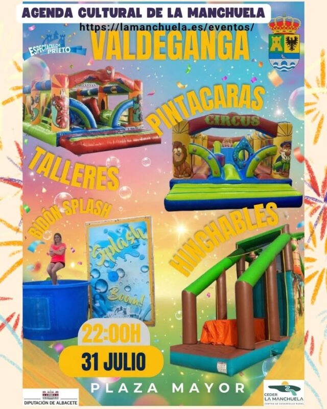 🎭☀️ AGENDA CULTURAL de LA MANCHUELA 🌿🎶

✨ ¡La Cultura llena La Manchuela!

Nuestros pueblos vuelven a llenarse de propuestas para disfrutar de la cultura, el ocio y las tradiciones, con una programación repleta de actos para todas las edades, mientras la comarca sigue ofreciendo música, deporte, actividades infantiles, espectáculos y muchas experiencias para disfrutar en familia o con amigos.

🌄 La cultura vuelve a recorrer los 25 municipios de La Manchuela, demostrando, una vez más, que somos una comarca viva, dinámica y llena de vida durante todo el año.

📲 Consulta toda la programación cultural en https://lamanchuela.es/eventos/ 
En el apartado de Eventos de LaManchuela.es y no te pierdas nada.

#CEDERLaManchuela #AgendaCultural #LaManchuela #ViveLaManchuela #VeranoCultural #Fiestas #Tradiciones #TurismoRural ☀️🎉🌿
#https://lamanchuela.es/eventos/