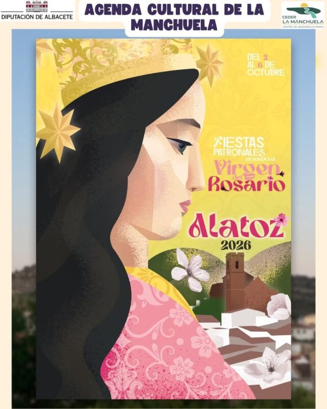 🎉🌿 AGENDA CULTURAL · LA MANCHUELA · DEL 2 AL 6 DE OCTUBRE 🌿🎶

¡Alatoz está de fiesta! 🥳❤️

Del 2 al 6 de octubre, Alatoz celebra sus fiestas en honor a la Virgen del Rosario, con un programa lleno de actividades para disfrutar y compartir con vecinos, familiares y amigos.

🎭 Humor y espectáculos
🥘 Gazpachada popular
🎧 DJs y música
🎶 Verbenas
🎉 ¡Y muchas más actividades para disfrutar de estos días de fiesta!

Una celebración para todas las edades, donde tradición, diversión, música y convivencia se unen para llenar las calles de Alatoz de alegría. ❤️

📍 ¡Te esperamos en Alatoz!

📲 Consulta toda la programación en la web de lamanchuela.es y descubre todos los eventos de la Agenda Cultural de La Manchuela.

#CEDERLaManchuela #AgendaCultural #LaManchuela #Alatoz #VirgenDelRosario #Fiestas #Tradiciones #Cultura #Verbenas #ViveLaManchuela #LaManchuelaNoPara
